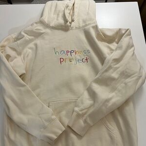 Large cream happiness project hoodie
